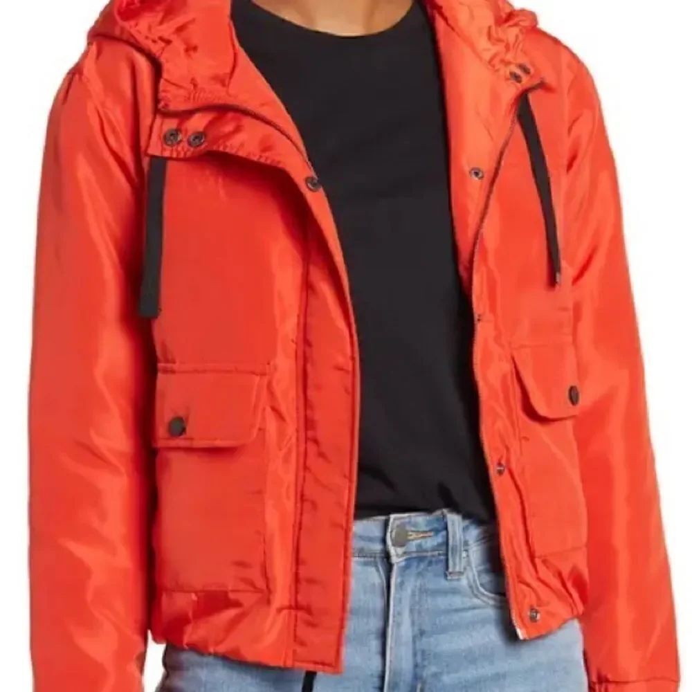French Connection Flight Jacket in the Size Large in Orange Color - Picture 2 of 14